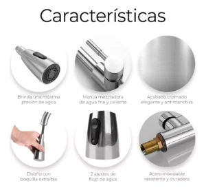 Monomando retráctil, satinado
