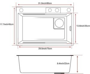Kit tarja cascada premium 80x45cm, dorado