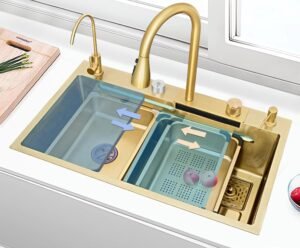 Kit tarja cascada premium 80x45cm, dorado