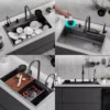 Kit tarja cascada premium 80x45cm, gris oscuro