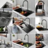 Kit tarja cascada premium 80x45cm, gris oscuro