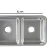 Tarja Submontable doble 82×47x22cm - Acero Inoxidable