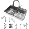 Kit Tarja Doble 80×45 cm – Acero Inoxidable, plateado
