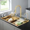 Kit tarja cascada premium 75x45cm, dorado | Acero Inoxidable