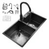 Kit Tarja Doble 80×45 cm – Acero Inoxidable, negro mate