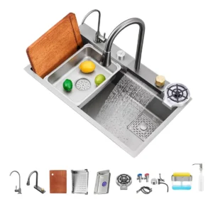 Kit tarja cascada premium 80x45cm, plateado