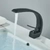 Monomando para Lavabo tipo C, negro| Acero inoxidable