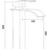 Monomando tipo cascada para Baño, negro mate| Acero Inoxidable