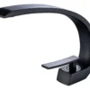 Monomando para Lavabo tipo C, negro| Acero inoxidable