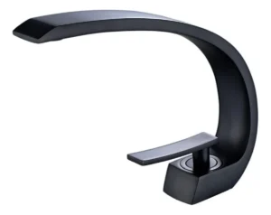 Monomando para Lavabo tipo C, negro| Acero inoxidable