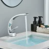 Monomando para Lavabo tipo C, plateado | Acero inoxidable