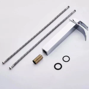 Monomando tipo cascada para Baño, plateado | Acero Inoxidable