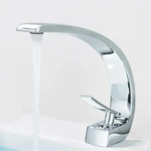 Monomando para Lavabo tipo C, plateado | Acero inoxidable