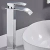 Monomando tipo cascada para Baño, plateado | Acero Inoxidable