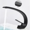 Monomando para Lavabo tipo C, negro| Acero inoxidable