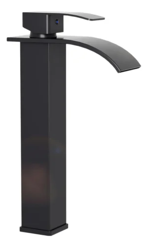 Monomando tipo cascada para Baño, negro mate| Acero Inoxidable