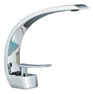 Monomando para Lavabo tipo C, plateado | Acero inoxidable