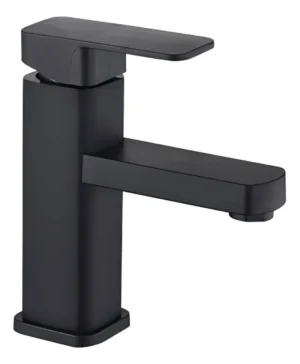 Monomando Bajo para Lavabo, Negro | Acero Inoxidable