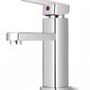 Monomando Bajo para Lavabo, Plateado | Acero Inoxidable