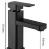 Monomando Bajo para Lavabo, Negro | Acero Inoxidable