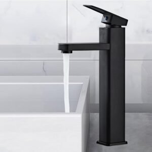 51DPFPE4FyL._AC_SX679_ Monomando Alto para Lavabo, Negro| Acero Inoxidable
