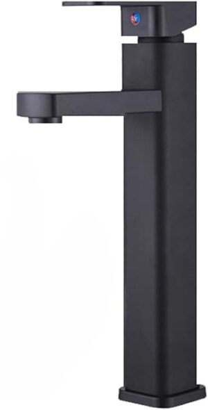51j8ELiGMDL._AC_SX679_ Monomando Alto para Lavabo, Negro| Acero Inoxidable