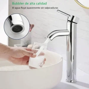 D_NQ_NP_2X_826107-MLM54496037456_032023-F-llaves-mezcladora-monomando-fregadero-para-lavabo-bano Monomando cilíndrico alto, plateado | Acero Inoxidable