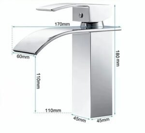 Monomando Cascada bajo, plateado | Acero Inoxidable