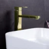 Monomando Alto para Lavabo, Dorado| Acero Inoxidable