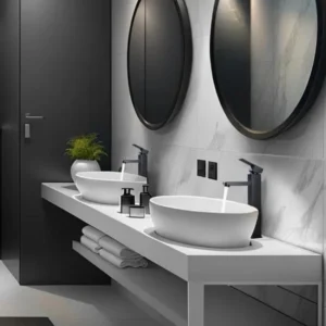 D_NQ_NP_2X_866863-MLM78601386815_082024-F-grifo-lavabo-bano-caliente-y-frio-disponible-35cm Monomando Alto para Lavabo, Negro| Acero Inoxidable