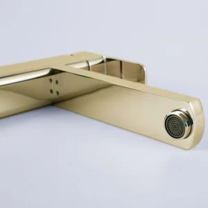 Monomando Alto para Lavabo, Dorado| Acero Inoxidable