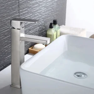 D_NQ_NP_2X_946689-CBT80711653979_112024-F-llave-mezcladora-monomando-de-acero-cepillado-para-bano-30cm Monomando Alto para Lavabo, satinado | Acero Inoxidable