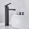 D_NQ_NP_2X_950045-CBT78286623364_082024-F-mezcladora-de-bano-generica-bano-slt-262-color-negra Monomando Alto para Lavabo, Negro| Acero Inoxidable