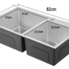 D_NQ_NP_2X_956382-MLA91388014423_092025-F Tarja Doble 82x45 cm, con escurridor y contracanastas – Acero Inoxidable