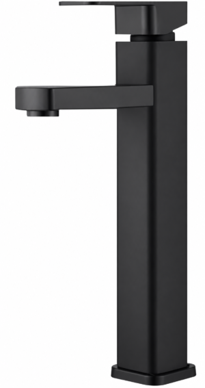 Monomando Alto para Lavabo, Negro| Acero Inoxidable